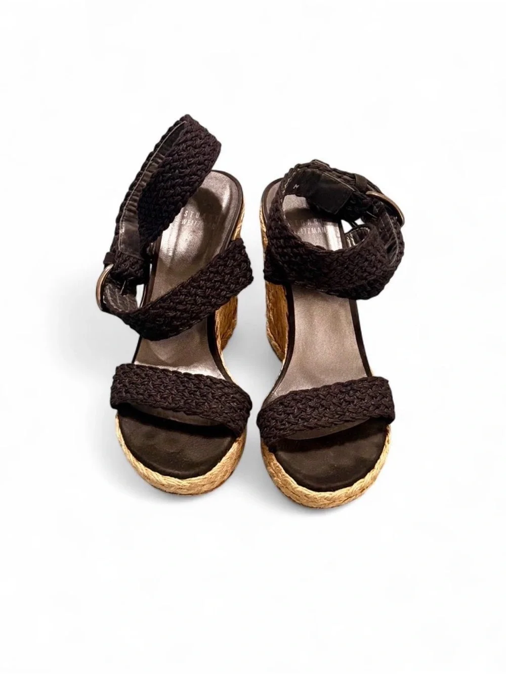 STUART WEITZMAN ALEX ESPADRILLE WEDGE SANDALS — SIZE 8M